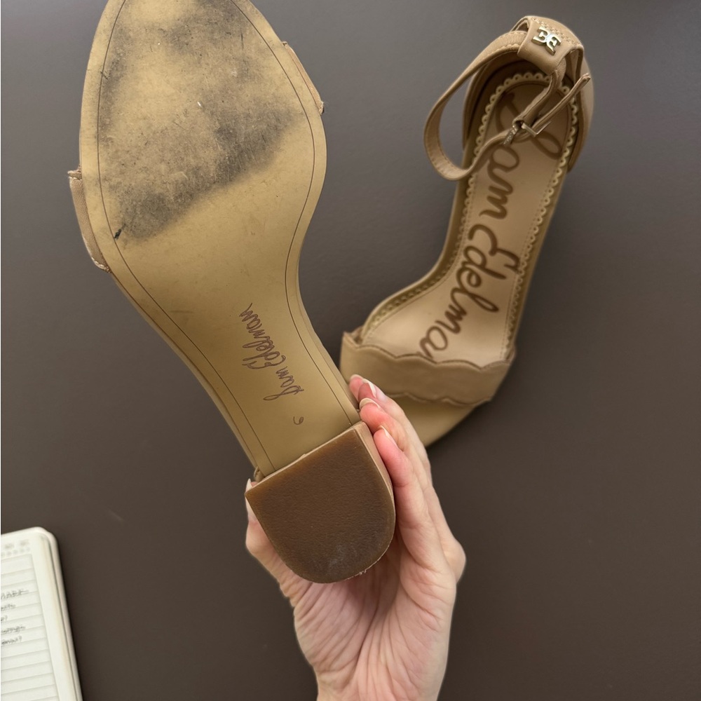 Sam Edelman Beige Block Heel Sandals - Picture 4 of 4
